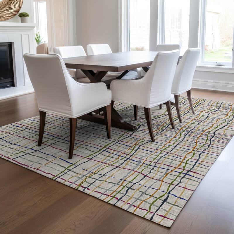 Machine Washable Indoor/ Outdoor Modern Century Chantille Rug