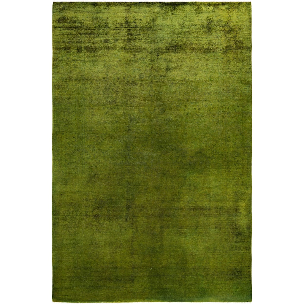Overdyed One-of-a-Kind Hand-Knotted Area Rug - Green - 6' 3" x 9' 1"