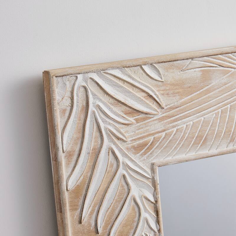 Farmhouse Wood Framed Square Decorative Wall Mirror - 32" H x 32" W