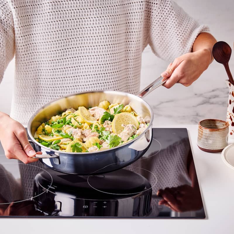 Alva Maestro 4QT 5-Ply Stainless Steel Saute Pan with Lid