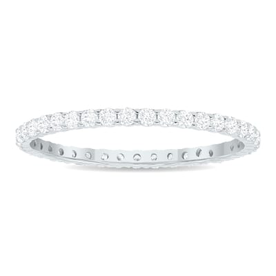 Women's 1/2 Carat TW Thin Diamond Eternity Band in 10K White Gold