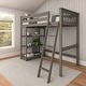 preview thumbnail 1 of 2, Now Furniture Solid Wood Twin High Loft Bed with Bookcase Clay - Twin
