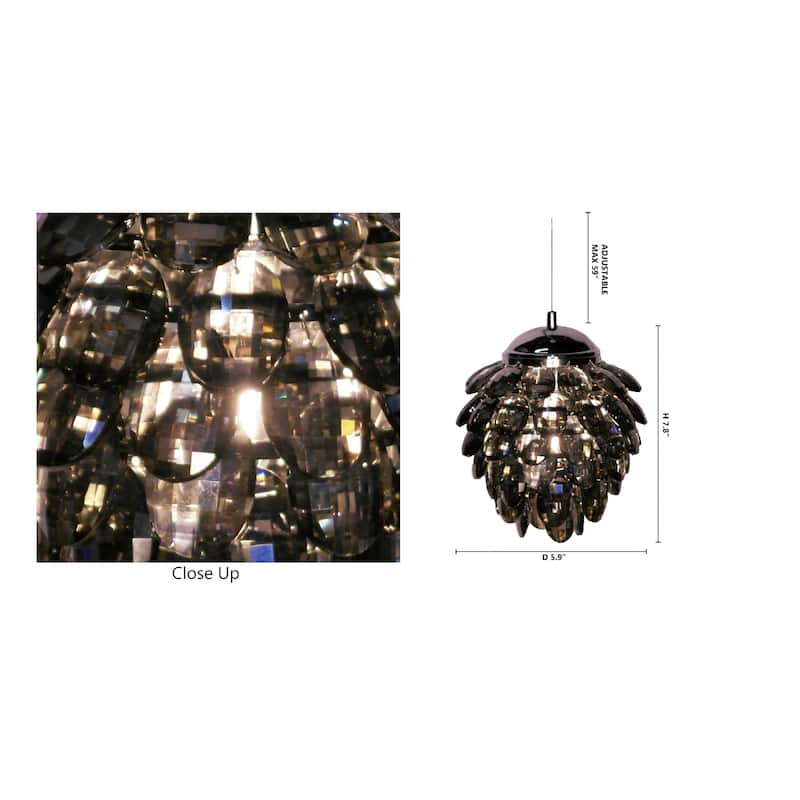 1 Light Smoke Crystal Pendant