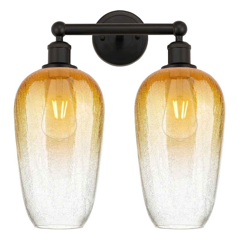 Innovations Lighting 616-2W-18-16 Brookhaven Flute Vanity Brookhaven - Oil Rubbed Bronze / Amber