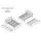 preview thumbnail 3 of 11, Modern Full Bed Frame with Trundle & 2 Drawers, White High Gloss Finish, White+Oak