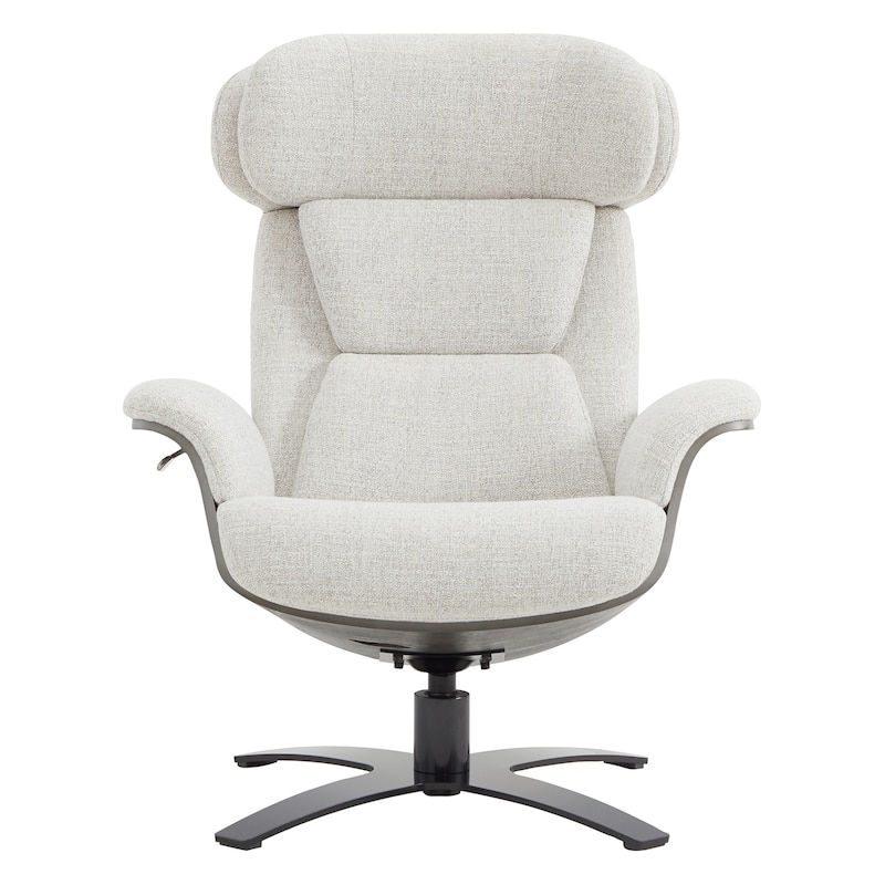 Spruce & Spring Leon Swivel Recliner Chair with Ottoman Set and Adjustable Headrest