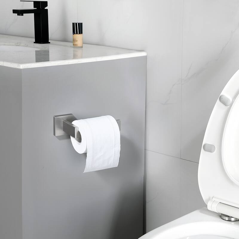 Bathroom Wall-Mount Single Post Toilet Paper Holder Tissue Roll Holder