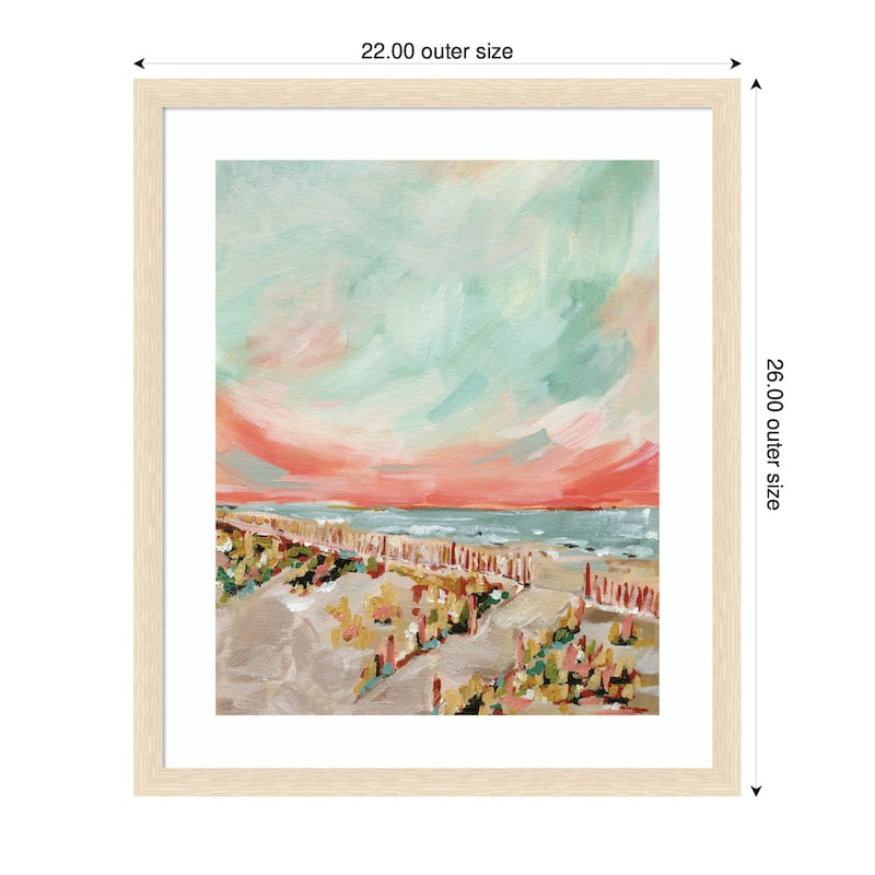 Kate and Laurel Framed Art Landscape 03 Beach by Annie Quigley