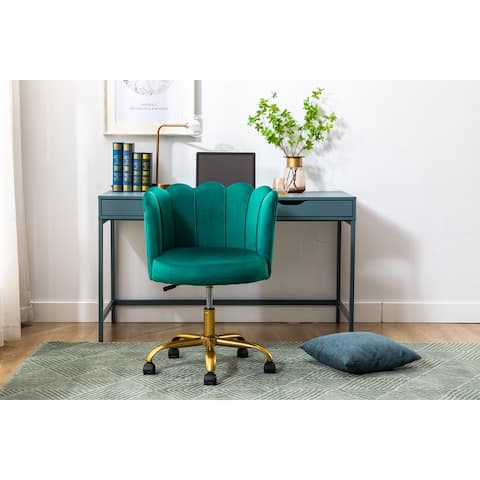 Home Office Desk Rolling Swivel Chair Velvet Vanity Chair