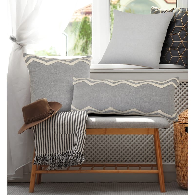 Sevita Soft Chevron Bordered Throw Pillow, Single or Set of 2