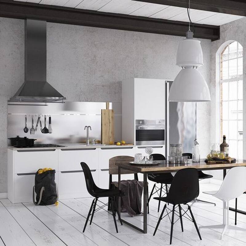 Plastic Eiffel Chairs Solid Wood Legs Molded Modern Armless Side Dining For Kitchen Work Office