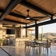 preview thumbnail 2 of 15, 80" Black Modern Large Solid Wood 6-Speed Dimmable Ceiling Fan with Light Remote