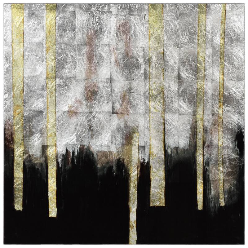 Treeline Abstract Wall Art Printed on Tempered Glass & Silver Leaf