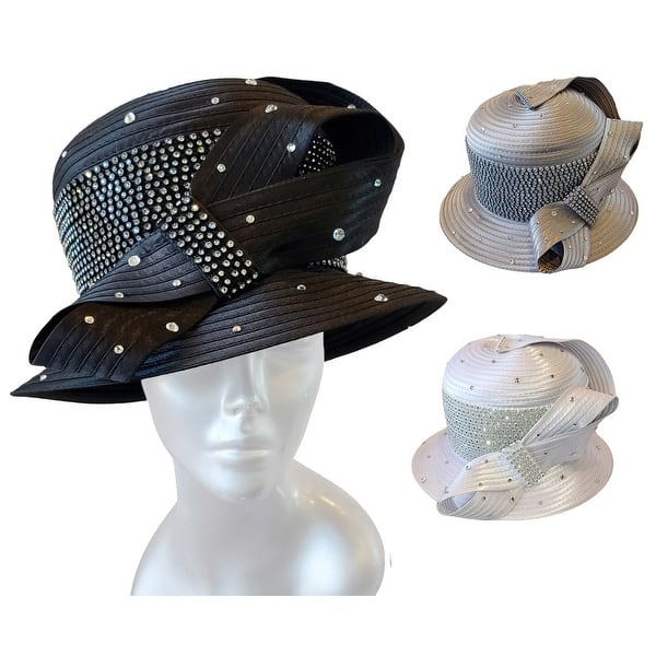 Church Hat with Rhinestones for Ladies Derby church - Bed  display picture 2