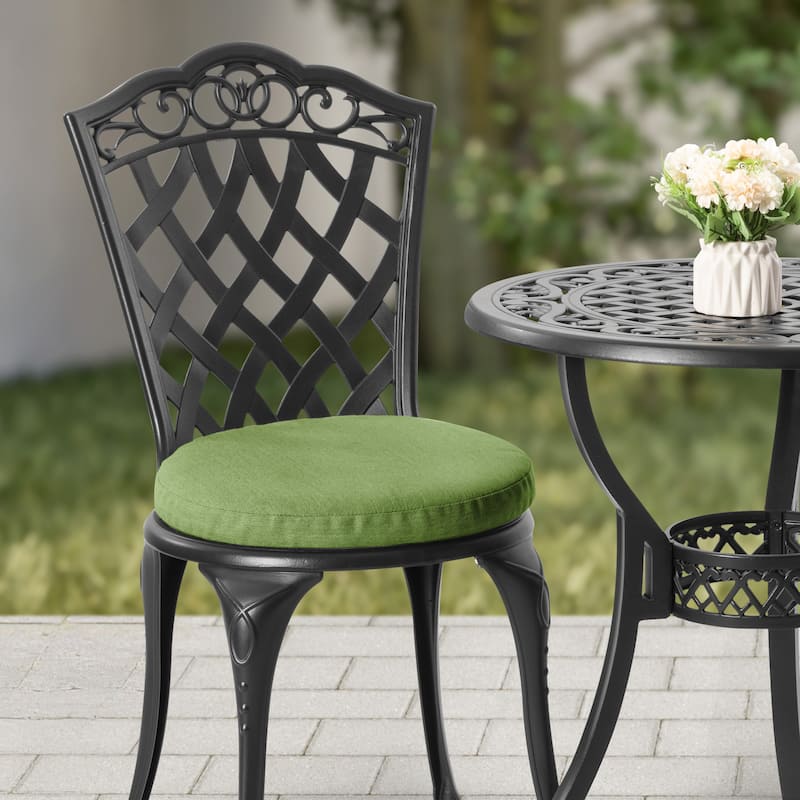 Patio 3-Piece Cast Aluminum Bistro Set with Cushions, Umbrella Hole