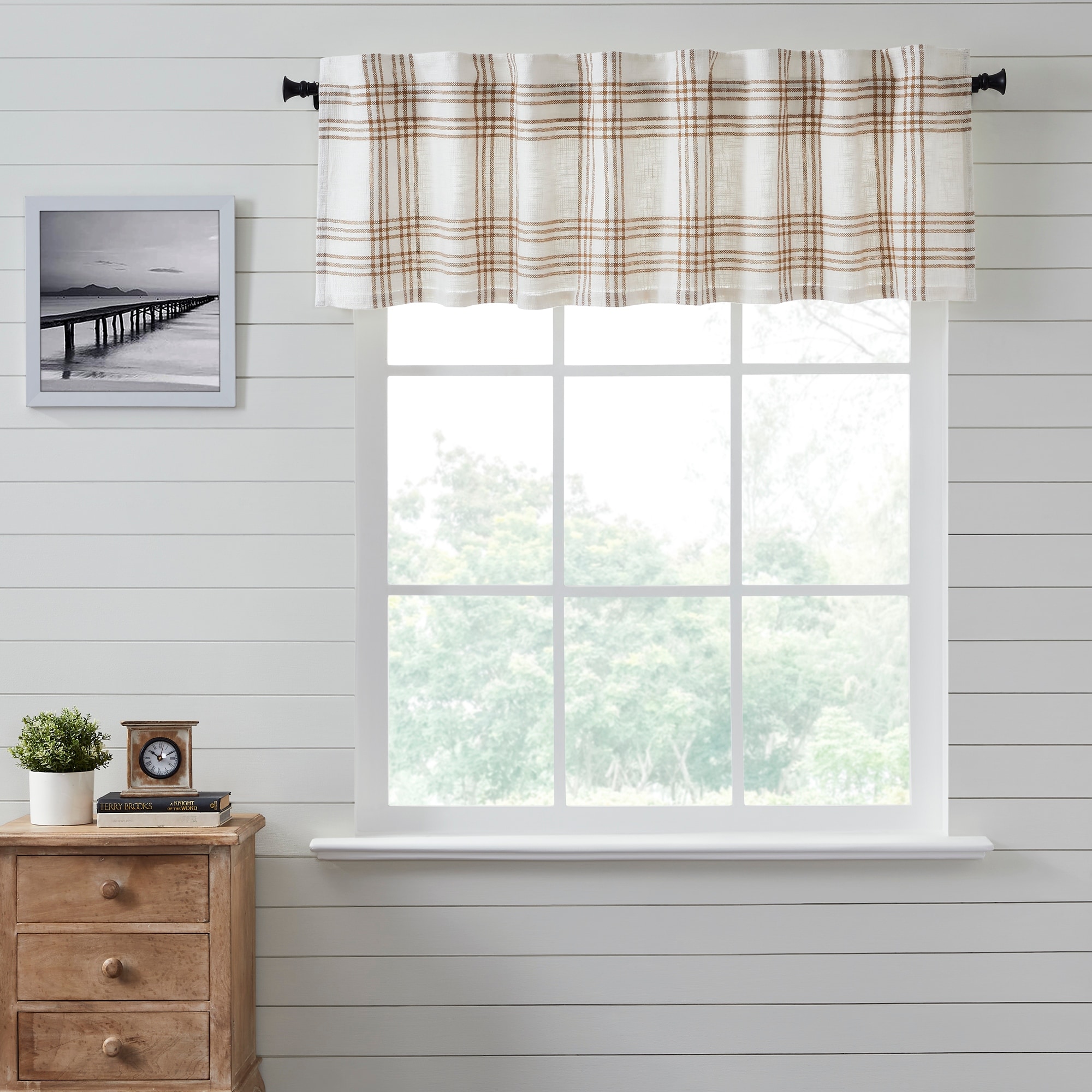 Wheat Plaid Valance 19x72 - M