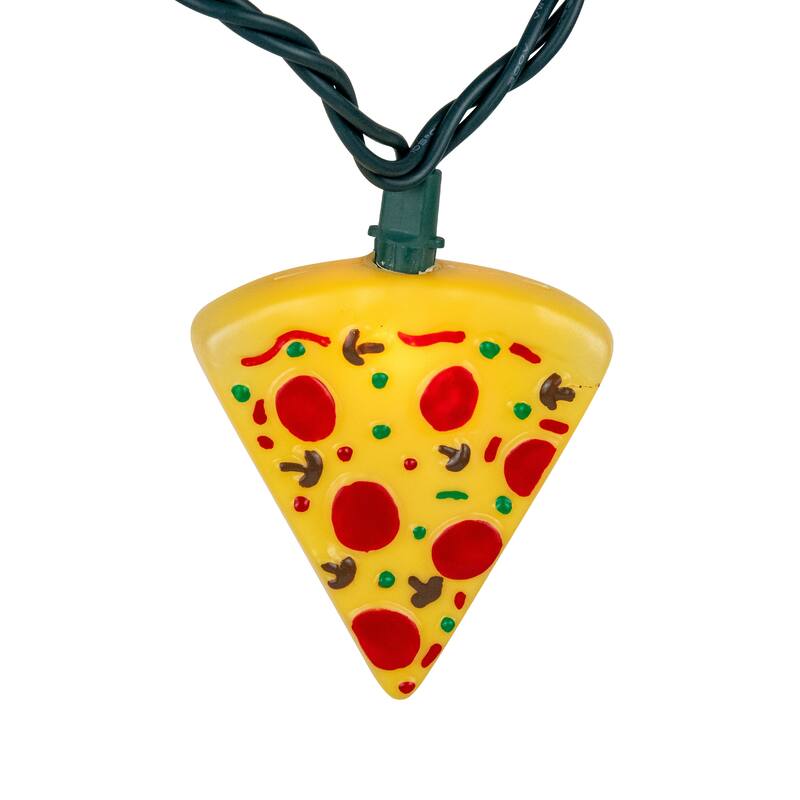 Pepperoni Pizza Indoor Outdoor Patio Light Set - 6' - Green Wire - 10ct - 102"