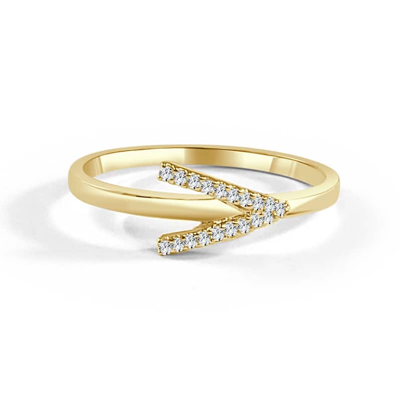 Joelle Collection Diamond Initial Ring for Her 14k Yellow Gold 1/10 ct TDW Women's Ring