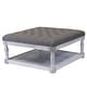 preview thumbnail 12 of 19, Cairona Tufted Textile 34-inch Shelved Ottoman Table Grey Top/White Wood