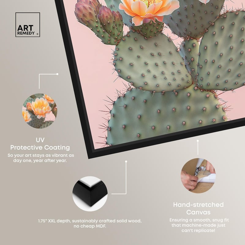 Pink and Prickly Canvas by Art Remedy
