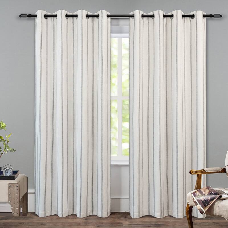 DriftAway Farmhouse Linen Blend Blackout Curtains - 52" Width X 84" Length - Grey