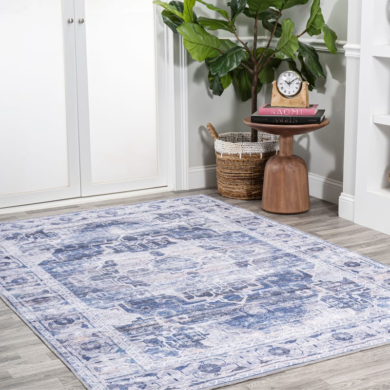 JONATHAN Y Dalyan Ornate Medallion Machine Washable Area Rug