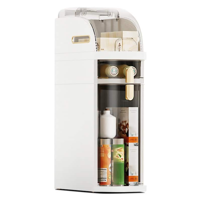 Bathroom Storage Cabinet with Wheels - 3-Tier Slim Narrow Organizer for Small Spaces, Transparent Drawers - Tall 23.26