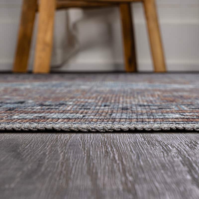 JONATHAN Y Didim Geometric Medallions Machine Washable Area Rug