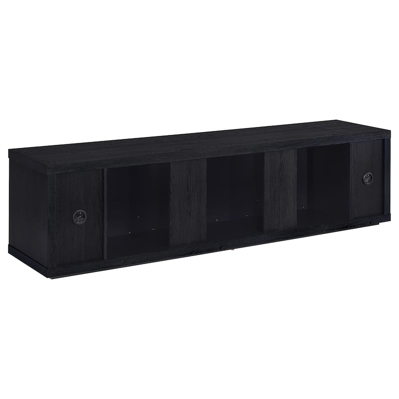 Deiter 79-Inch TV Stand Fireplace Media Console Black