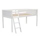 preview thumbnail 24 of 48, Solid Wood Low Loft Bed with Ladder and Fence Baffle, and Wood Slats Support for Bedroom
