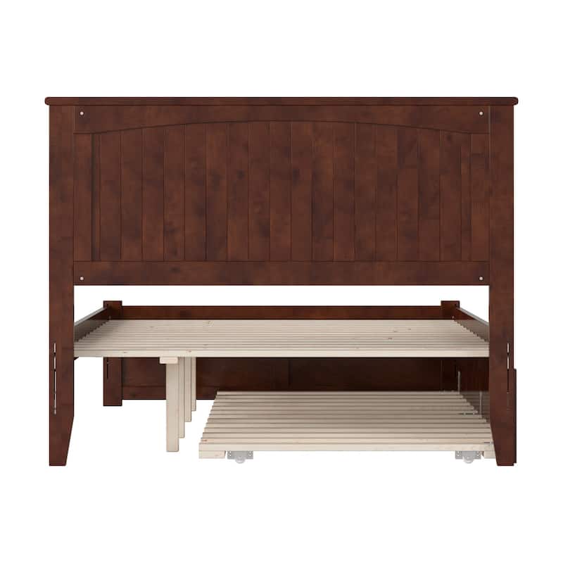 Nantucket Full Platform Bed with Footboard and Twin Trundle