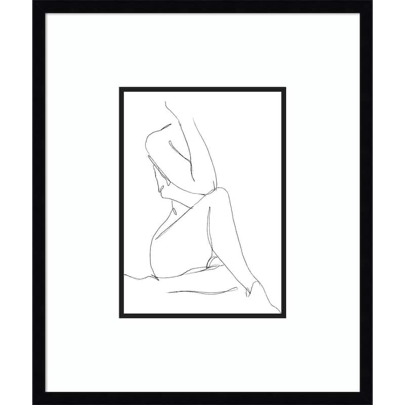 Nude Contour Sketch No. 1 by Ethan Harper Wood Framed Wall Art Print