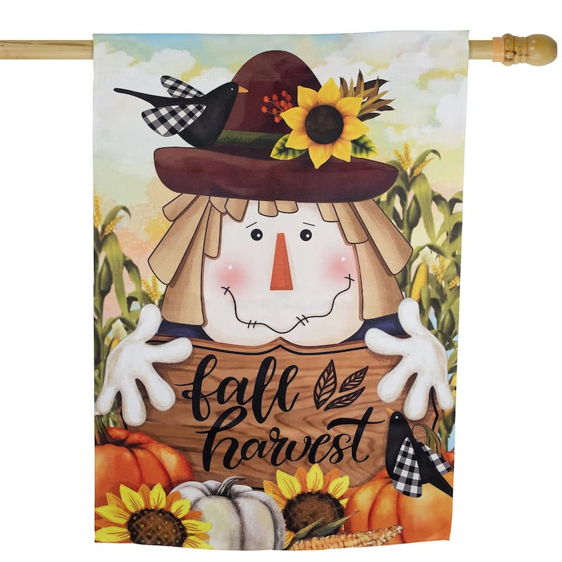 Scarecrow Fall Harvest Outdoor House Flag - 40" x 28"