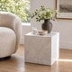 preview thumbnail 13 of 32, Felix Minimalist Marble Cube End Table, Stone Square Block Side Table, Solid Living Room Accent Pedestal
