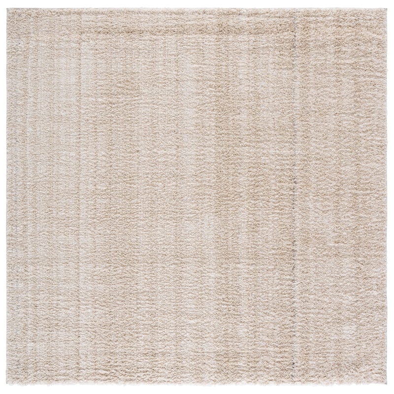SAFAVIEH Everett Shag Dida 1-inch Thick Rug - 6'7" Square - Ivory/Beige