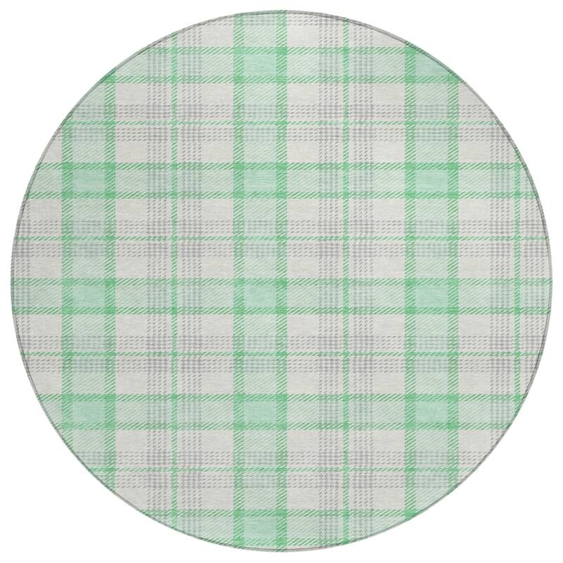 HomeRoots Plaid Transitional Rectangle Outdoor Rug