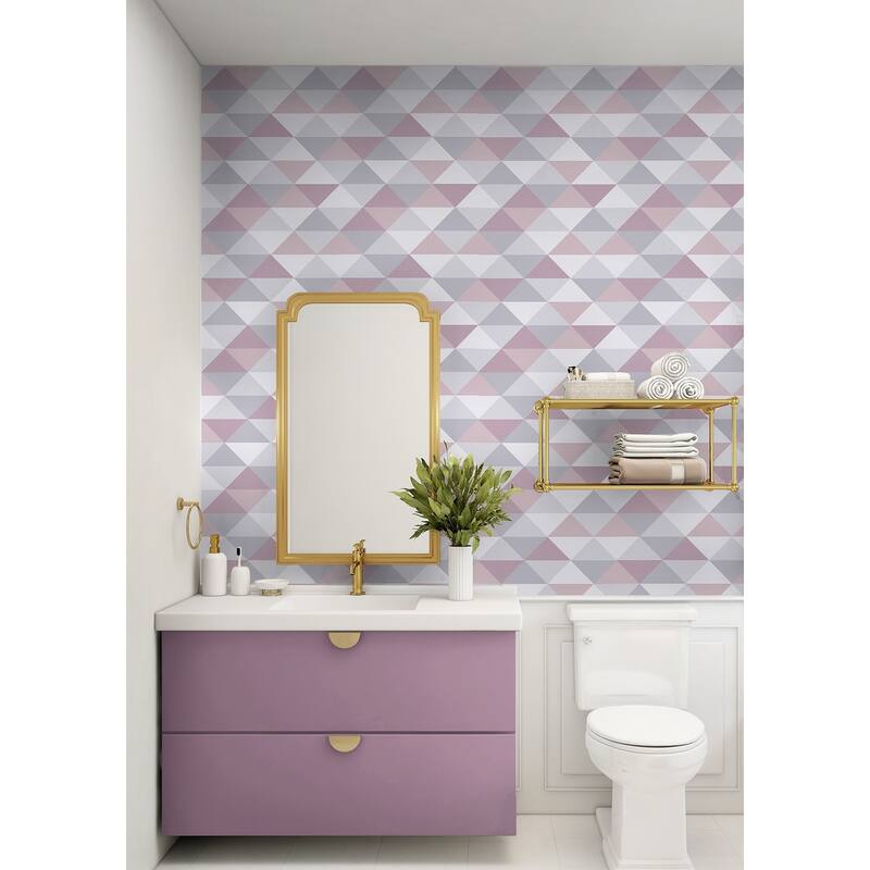 NextWall Mod Triangles Geometric Peel and Stick Removable Wallpaper - 20.5 in. W x 18 ft. L
