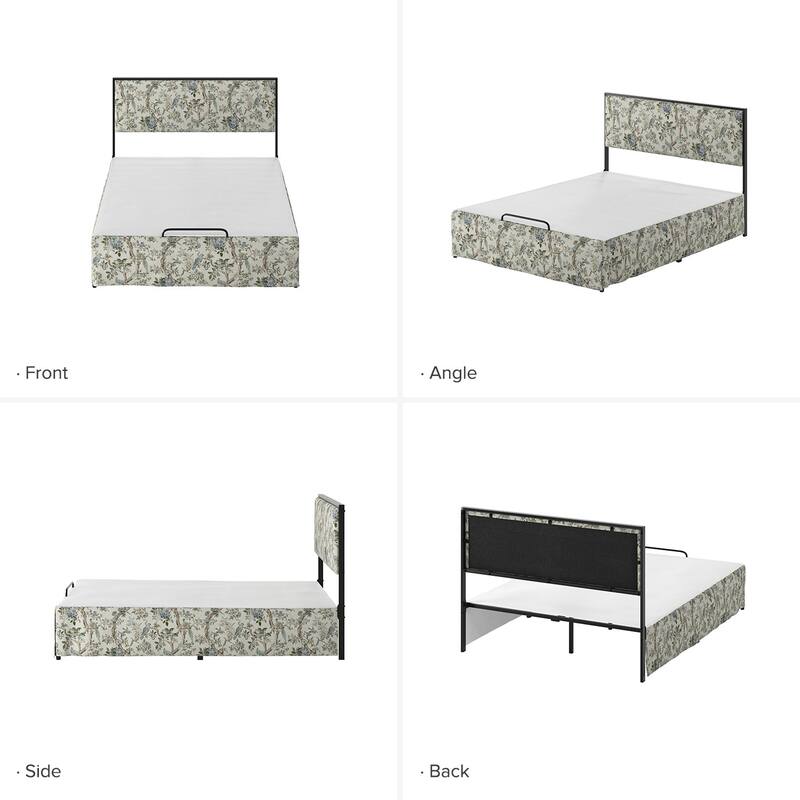 Oliver Modern Washable Slipcover Bed Upholstered Metal by HULALA HOME