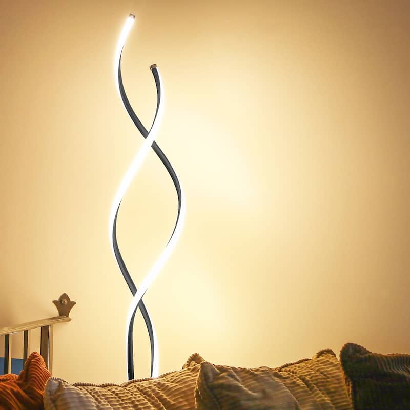 Brightech Embrace 60 in. Industrial 2-Light LED Super Bright Floor Lamp with Built-In 3-Way Dimmer Function