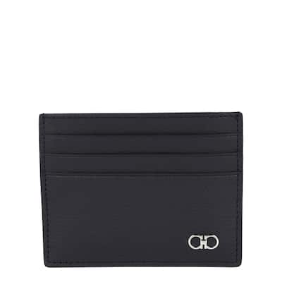 Ferragamo Gancini Leather Card Holder - NS