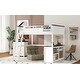 preview thumbnail 6 of 14, Pine Queen Loft Bed with Desk, Storage & USB