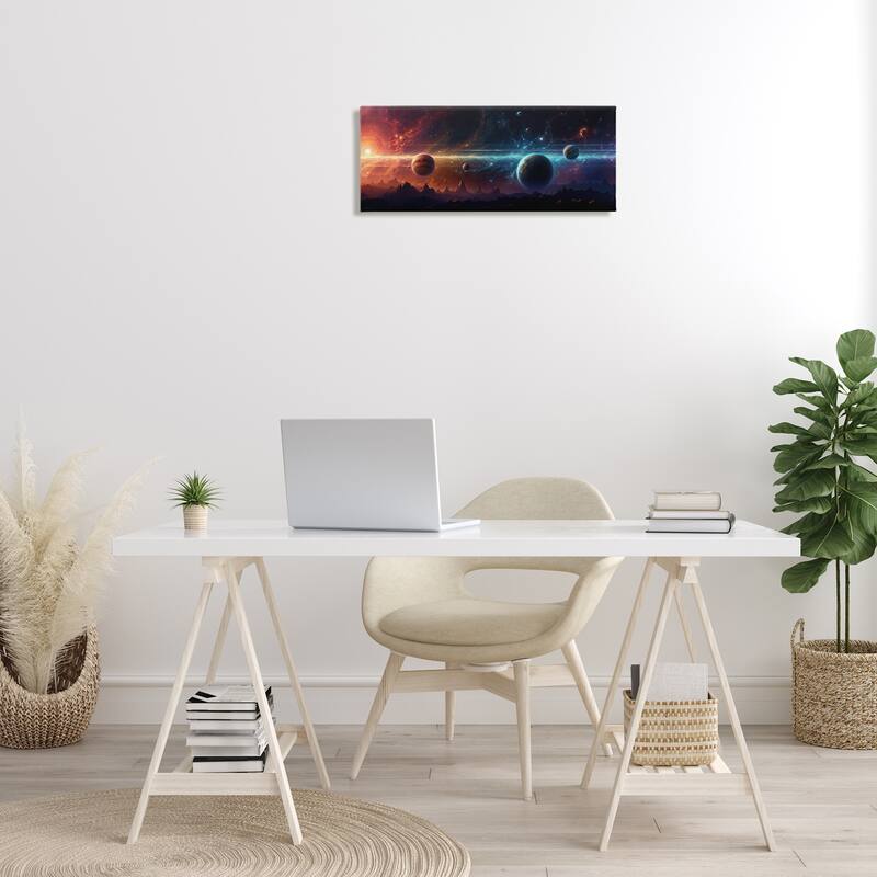 Stupell Surreal Planets over Crags Canvas Wall Art Design By Wumples