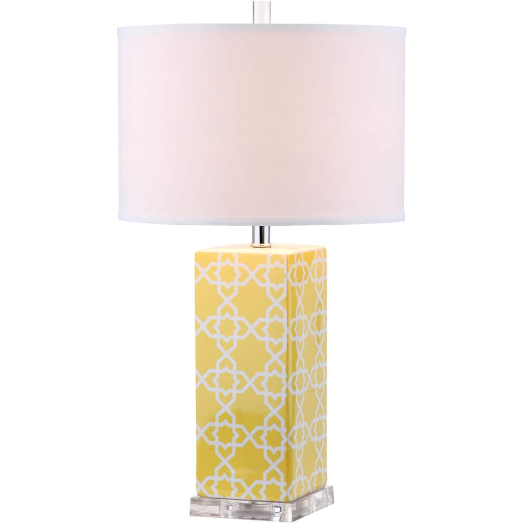 SAFAVIEH Lighting Syreeta 27-inch Yellow Table Lamp - 15"x15"x27" - 15Wx15Dx27H