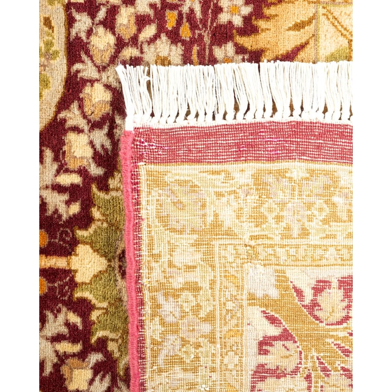 Overton Hand Knotted Wool Traditional Oriental Purple Area Rug - 6' x 9'