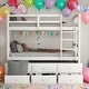 preview thumbnail 1 of 7, Twin over Twin Bunk Bed With Ladder And Safety Rail,Trundle with 3 Drawers White