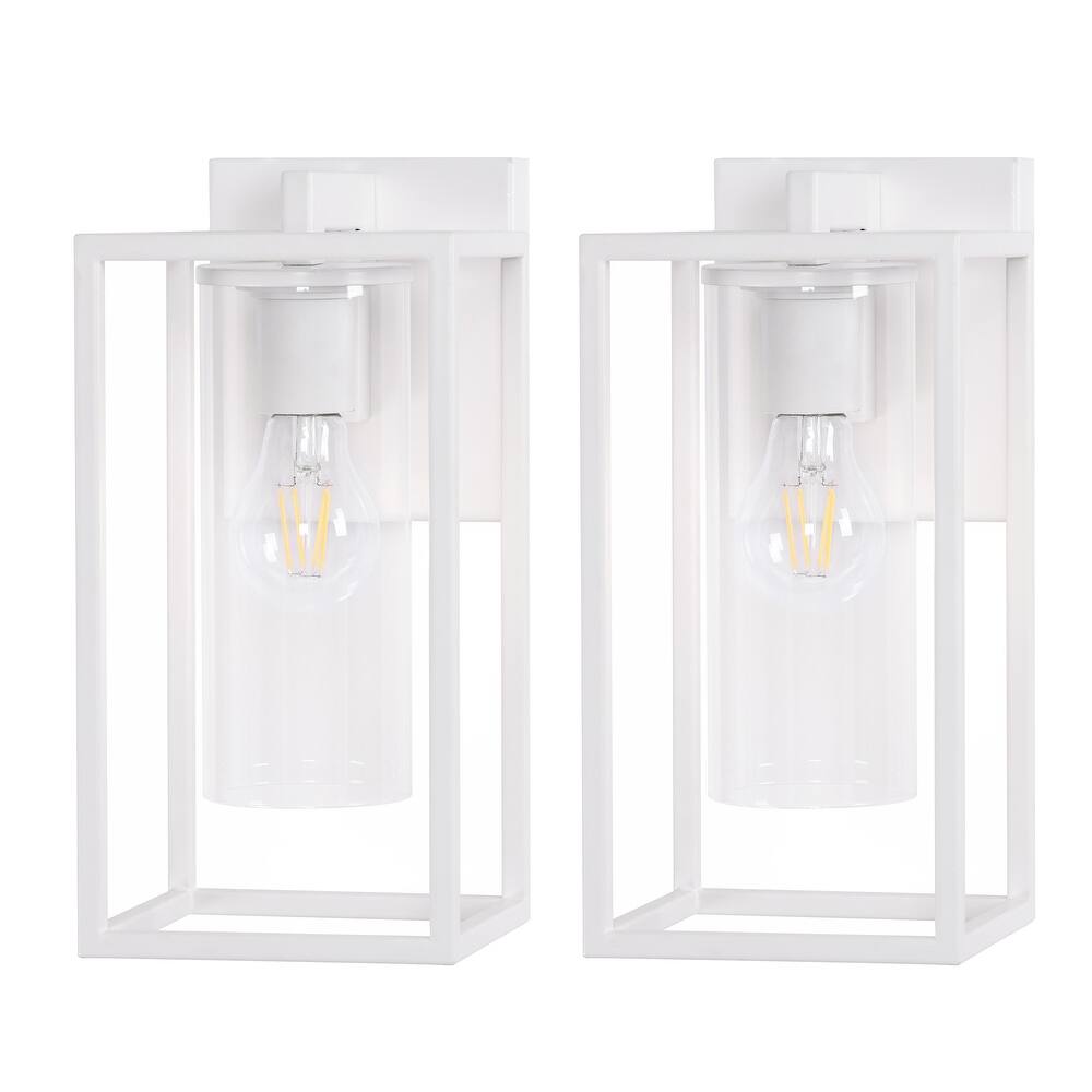 2-Pack Industrial Metal Outdoor Wall Lantern