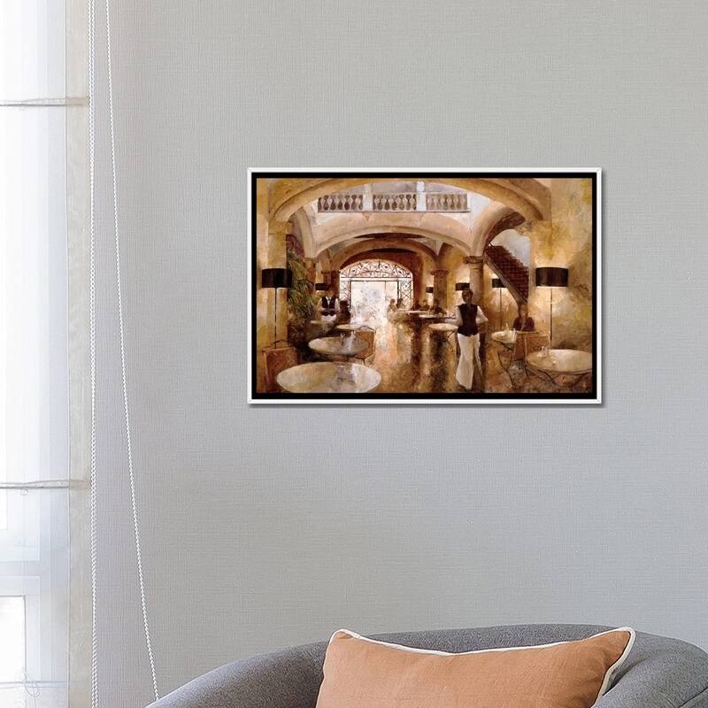 iCanvas "Patio Cappuccino" by Noemi Martin Framed