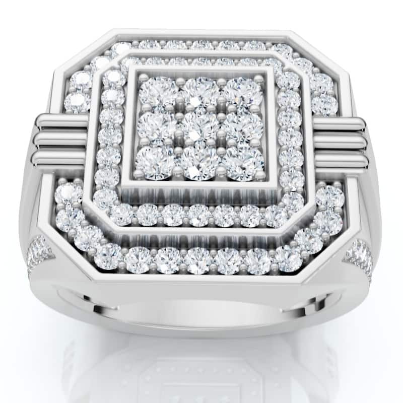 1 3/4Ct Diamond Men's Anniversary Ring White, Yellow, or Rose Gold Lab Grown