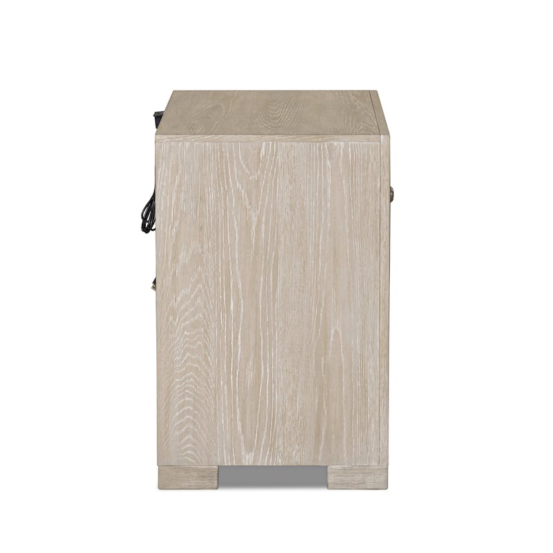 Furniture of America Durem Modern Classic Wood 3-Drawer Nightstand with USB Ports