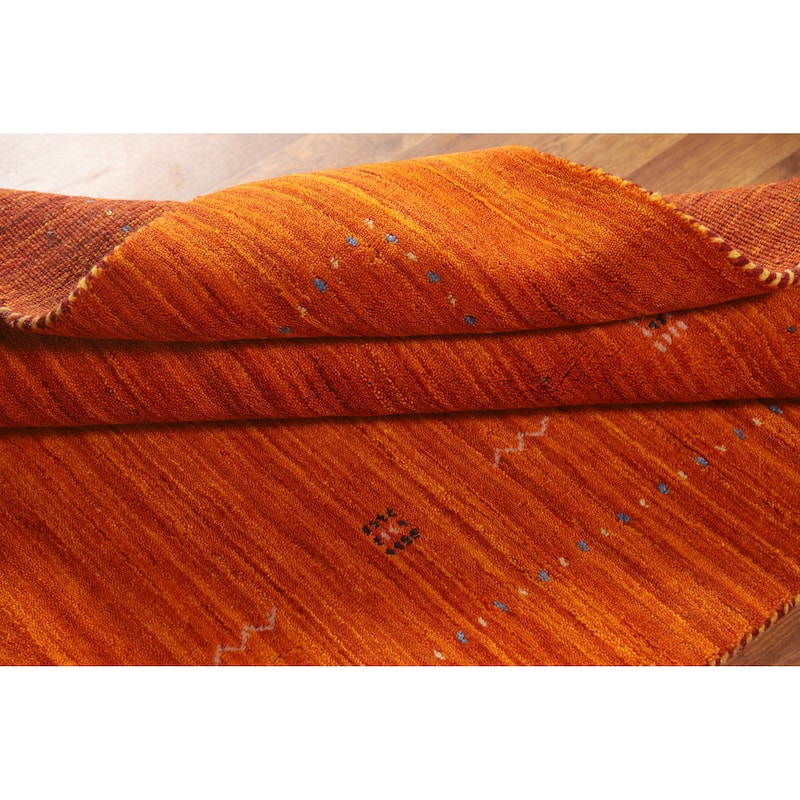 Hand Knotted Oriental 100% Wool Carpet Tribal Tribal Oranges & Rust Gabbeh Area Rug - 5' 10'' X 3' 11''